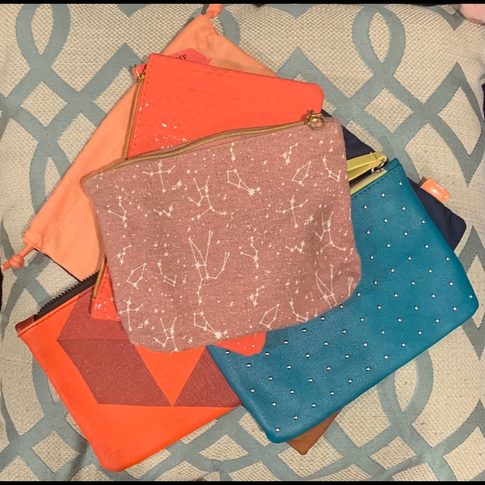 Set of 6 Ipsy makeup bags